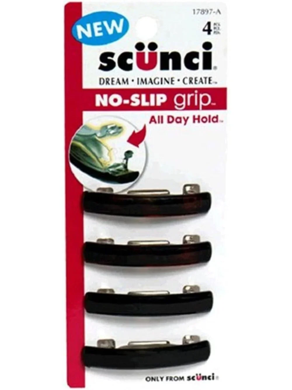 4-Pack No Slip No Damage Hair Barrettes for All Hair Types - Unisex Accessories